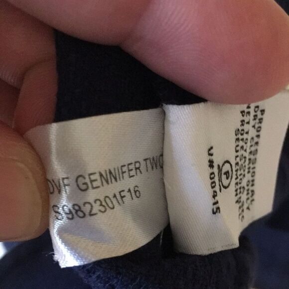 Diane Von Furstenberg Pencil Cigarette Style Navy Pants Sz 8 - Picture 8 of 16